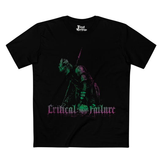 Black dead knight tee shown hanging