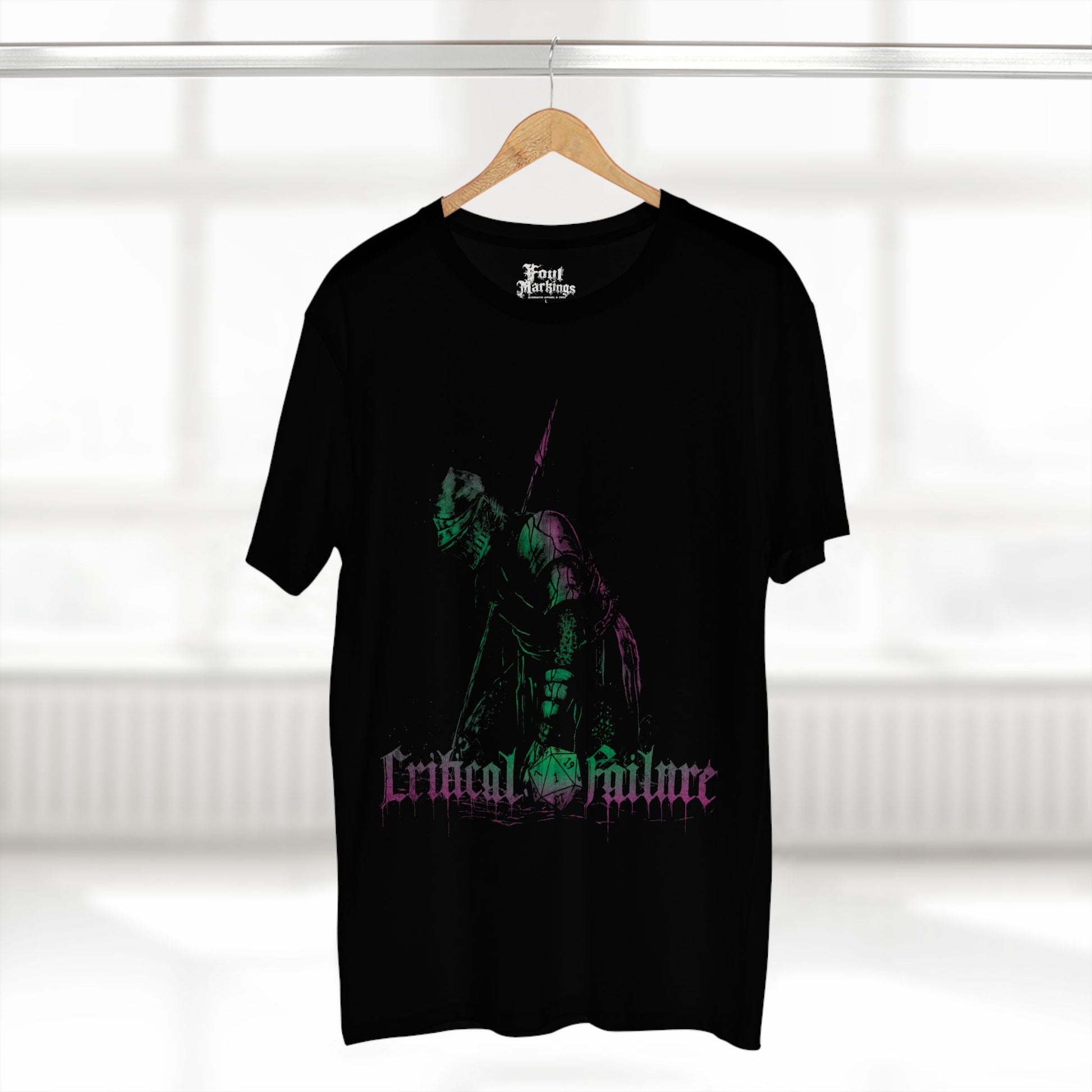 White dead knight tee shown hanging