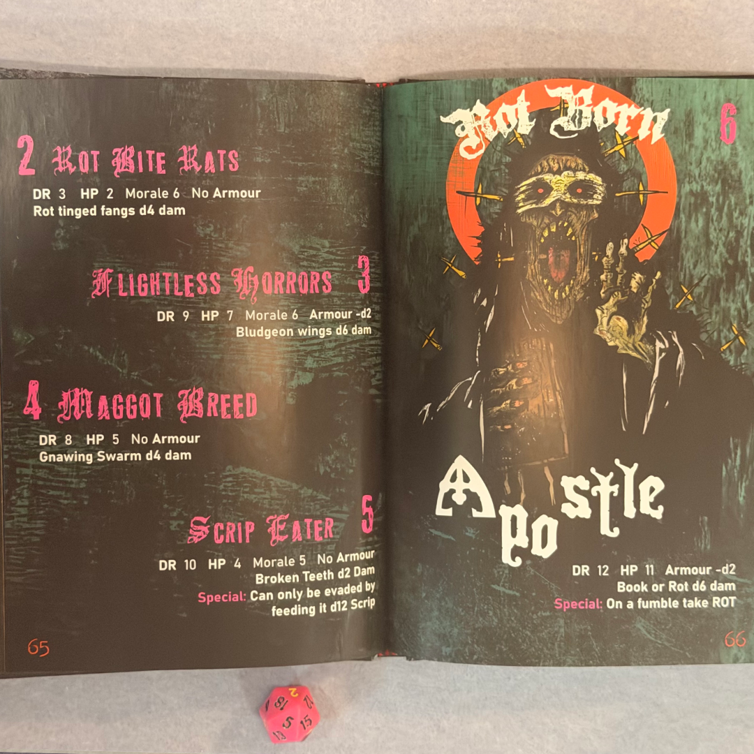 Interior spread with Rot Bite Rats, Maggot Breed, and Rot Born creature entries