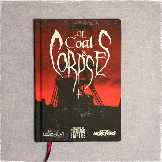 Hardback cover in red and black, a pithead winding tower under the title lettering