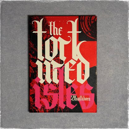 Cover in red, black and pink with the title in tall blackletter, front view
